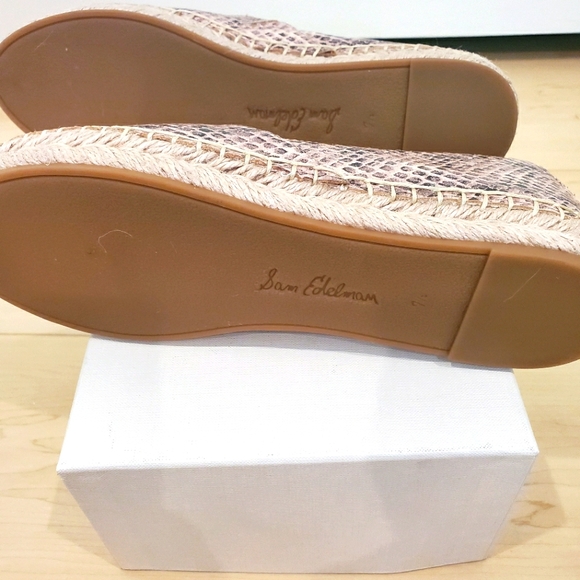 🎀SAM EDELMAN Pink Khloe Snake-effect Leather Espadrille Slip-on - Picture 4 of 4